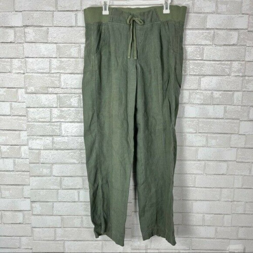 Athleta Size 8 Olive Green Linen Pants
